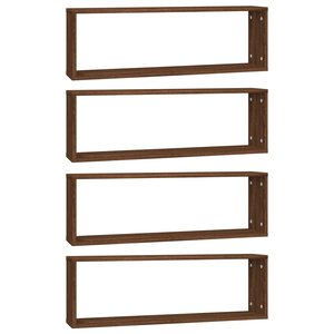 vidaXL Étagères murales cubiques 4 Pièces Chêne marron 80x15x26 5 cm