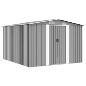 vidaXL Abri de jardin 257x298x178 cm Métal Gris