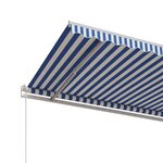 vidaXL Auvent rétractable automatique 600x350 cm Bleu et blanc