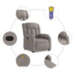 vidaXL Fauteuil de massage inclinable électrique Taupe Tissu