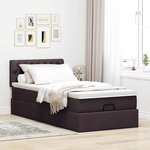 vidaXL Lit ottoman avec matelas marron foncé 100x200 cm tissu