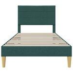 vidaXL Cadre de lit avec tête de lit Vert foncé 90 x 190 cm Tissu