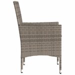 vidaXL Chaises de jardin avec coussins lot de 2 gris résine tressée