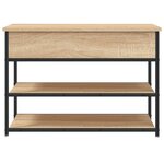 vidaXL Banc à chaussures chêne sonoma 70x42 5x50 cm bois d'ingénierie