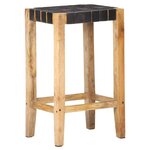 vidaXL Tabourets de bar lot de 2 noir cuir véritable 75 cm