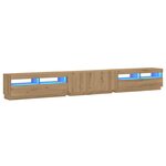vidaXL Meuble TV avec lumières LED chêne artisanal bois d'ingénierie