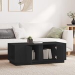 vidaXL Table basse Noir 110x50x40 cm Bois massif de pin