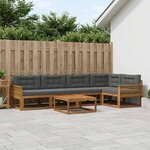 vidaXL Ensemble de canapés d'extérieur 6 Pièces Naturel et Anthracite
