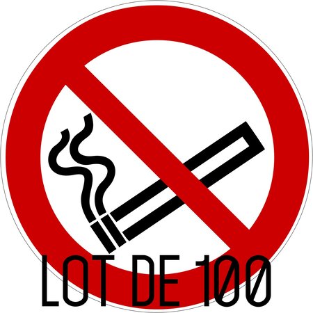 Autocollant vinyl - Interdiction interdit de fumer - Diamètre de 200 mm UTTSCHEID X 100
