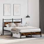 vidaXL Cadre de lit sans matelas chêne fumé 120x190 cm bois ingénierie