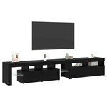 vidaXL Meuble TV 2 Pièces Chêne noir 260 x 37 x 40 cm Bois d'ingénierie