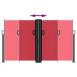 vidaXL Auvent latéral rétractable rouge 140x1000 cm