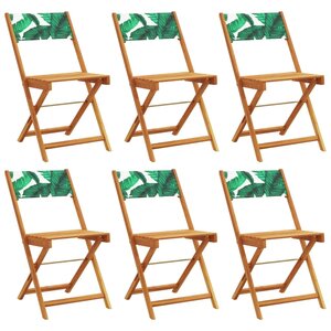 vidaXL Chaises de jardin pliantes lot de 6 vert tissu et bois massif