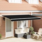 vidaXL Auvent Rétractable Noir et Blanc