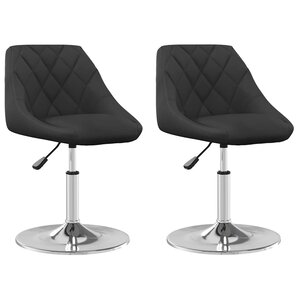 vidaXL Chaises pivotantes à manger lot de 2 Noir Velours