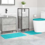 vidaXL Ensemble de tapis de bain antidérapants 3 Pièces Turquoise PP