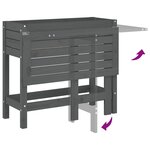 vidaXL Jardinière de jardin avec dessus pliable gris bois pin massif