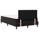 Lit à ressort avec matelas vidaXL Noir Petit Double Velours