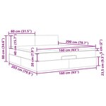 VidaXL Cadre de lit ottoman avec matelas gris clair 160x200 cm velours