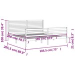vidaXL Cadre de lit avec tête de lit blanc Super King Size bois massif