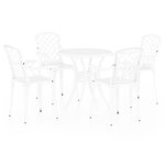 vidaXL Ensemble de bistro 5 Pièces Aluminium coulé Blanc