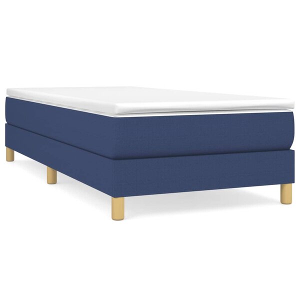 vidaXL Cadre de lit Bleu 90x200 cm Tissu