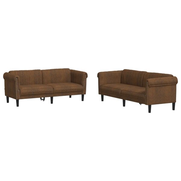 vidaXL Ensemble de canapés 2 Pièces marron velours