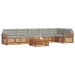 vidaXL Ensemble de canapés d'extérieur 7 Pièces Gris Naturel et Clair