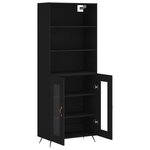 vidaXL Buffet haut Noir 69 5x34x180 cm Bois d'ingénierie