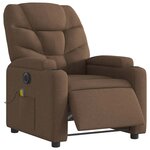 vidaXL Fauteuil inclinable de massage électrique marron tissu