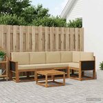 vidaXL Ensemble de canapés d'extérieur 6 Pièces Naturel et Beige