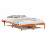 vidaXL Cadre de lit avec tables de chevet Marron Marron cire
