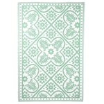 Esschert Design Tapis d'extérieur 182x122 cm Tuiles Vert et blanc