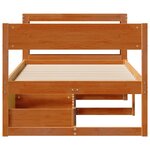 vidaXL Cadre de lit sans matelas cire marron 100x200cm bois pin massif