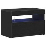 Meuble TV vidaXL avec des lumières LED en chêne noir  60x35x40 cm  en bois d'ingénierie