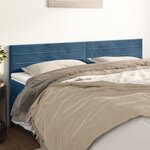 vidaXL Têtes de lit 2 Pièces Bleu foncé 90x5x78/88 cm Velours