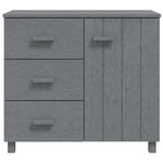 vidaXL Buffet HAMAR Gris foncé 90x40x80 cm Bois massif de pin