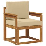 vidaXL Canapé d’extérieur Bois d'acacia massif et polyester Naturel