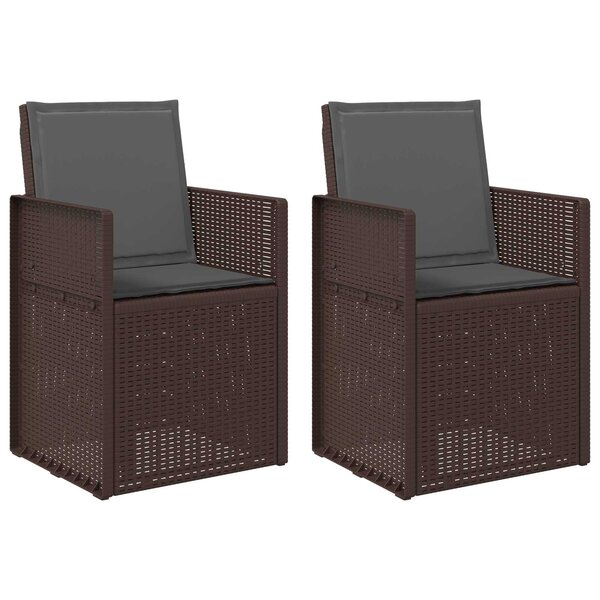 vidaXL Chaises de jardin salle à manger 2 Pièces Marron et anthracite PP
