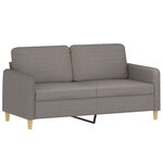 vidaXL Canapé 2 places avec oreillers décoratifs taupe 140 cm tissu
