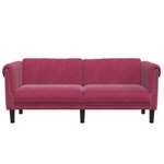 vidaXL Canapé à 2 places rouge bordeaux velours