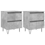vidaXL Tables de chevet 2 Pièces gris béton 40x35x50 cm bois d’ingénierie
