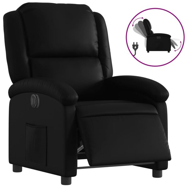 vidaXL Fauteuil inclinable électrique Noir Similicuir