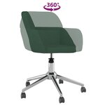 vidaXL Chaise pivotante de bureau Vert foncé Tissu