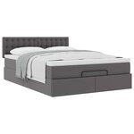 VidaXL Cadre de lit ottoman avec matelas gris 140x200 cm similicuir