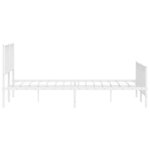 vidaXL Cadre de lit métal avec tête de lit/pied de lit blanc 193x203cm