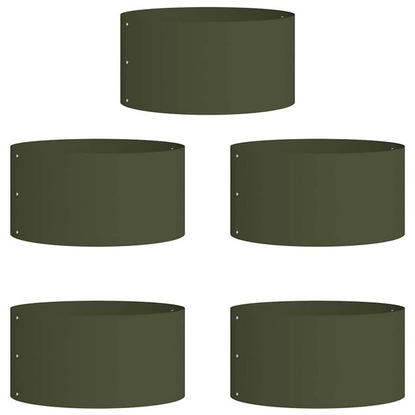 vidaXL Pots de jardin 5 Pièces Vert olive 40 x 40 x 20 cm Acier