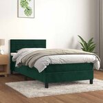 vidaXL Sommier à lattes de lit et matelas Vert foncé 80x200 cm Velours