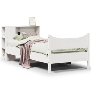 vidaXL Cadre de lit sans matelas blanc 90x190 cm bois de pin massif