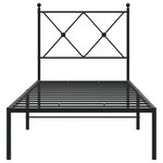 vidaXL Cadre de lit métal sans matelas avec tête de lit noir 75x190 cm